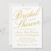 Invitations fantaisie Gold & White de douche nupti (Devant)