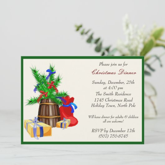 Invitations Festive Noël (Debout devant)