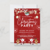 Invitations Festive Red Christmas Party pour votre (Devant)