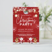 Invitations Festive Red Christmas Party pour votre (Debout devant)