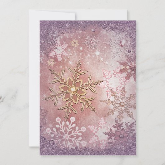 Invitations Fête de Fête de Snowflake (Dos)