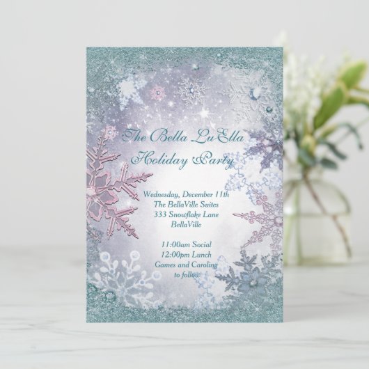 Invitations Fête de Fête de Snowflake (Debout devant)