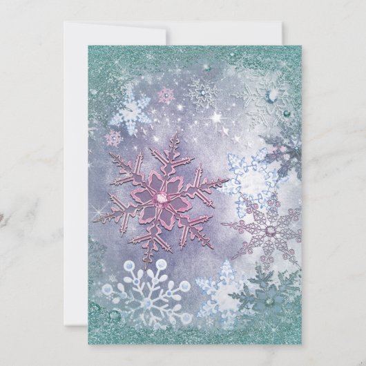 Invitations Fête de Fête de Snowflake (Dos)