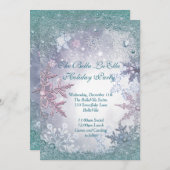 Invitations Fête de Fête de Snowflake (Devant / Derrière)