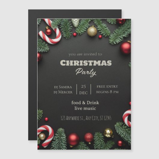 Invitations fête de Noël (Devant / Derrière)