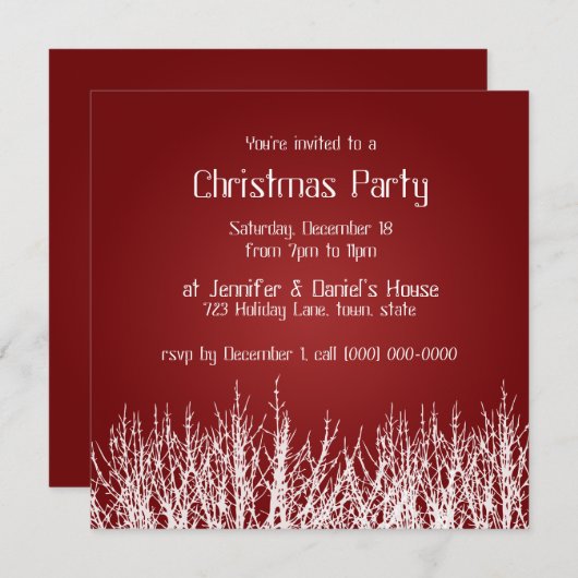 Invitations Fête de Noël Invitations de Fêtes (Devant / Derrière)