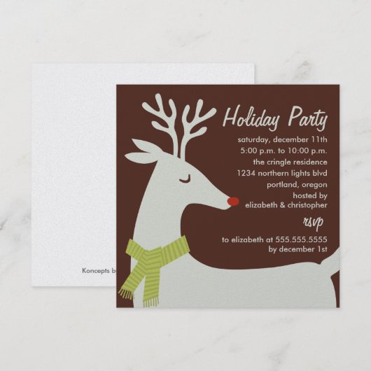 Invitations Fête de Reindeer (Devant / Derrière)