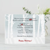 Invitations Fête Oiseaux Rouges de Neige (Debout devant)