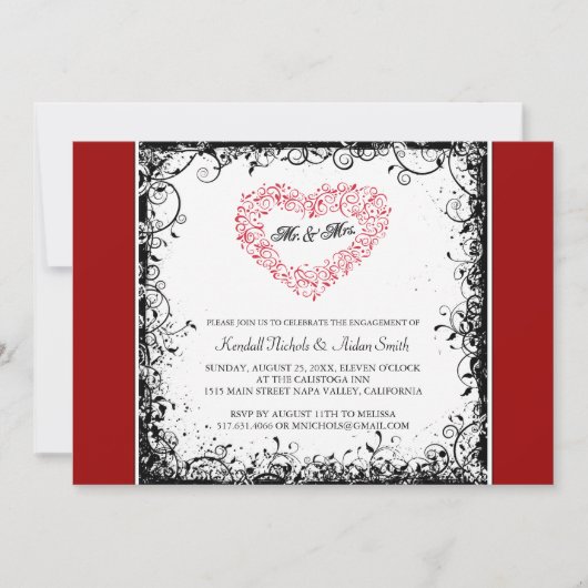 Invitations fêtes de fiançailles (Devant)