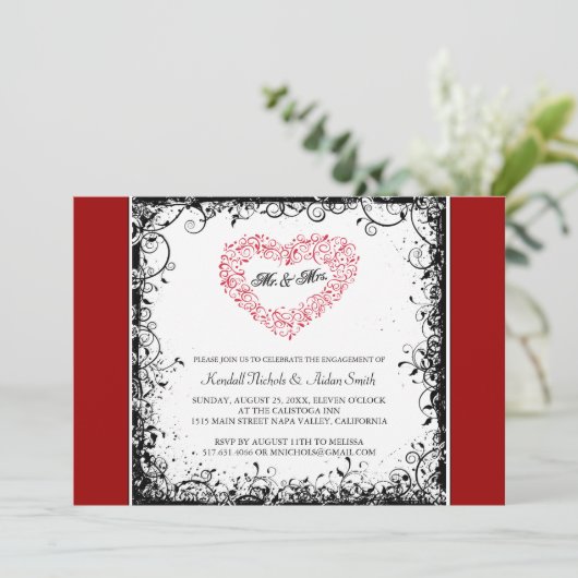 Invitations fêtes de fiançailles (Debout devant)