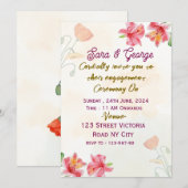 Invitations fêtes de fiançailles (Devant / Derrière)
