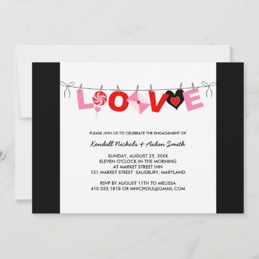 Invitations fêtes de fiançailles (Devant)