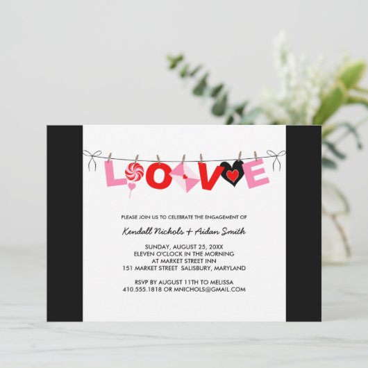 Invitations fêtes de fiançailles (Debout devant)