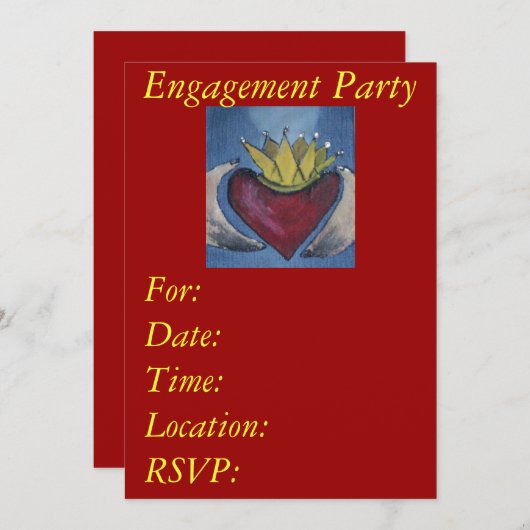 Invitations fêtes de fiançailles (Devant / Derrière)