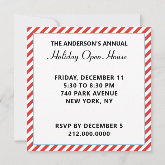 Invitations fêtes de Noël (Dos)