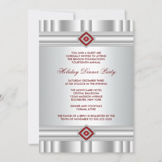 Invitations Fêtes d'entreprise Red (Devant)