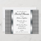 Invitations Fêtes des mariées Houndstooth & Silver (Devant)
