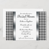 Invitations Fêtes des mariées Houndstooth & Silver (Devant / Derrière)