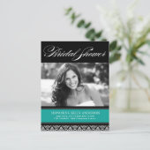 Invitations Fêtes des mariées Jade et Black Damask (Debout devant)