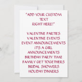 invitations Fêtes Dîners Saint-Valentin Famille (Dos)