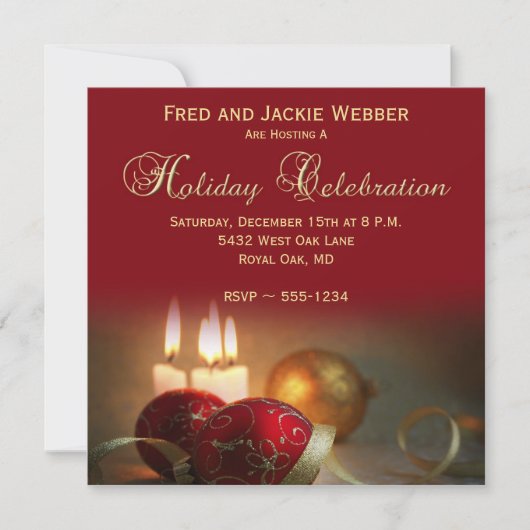 Invitations fêtes ou fêtes de Noël (Devant)