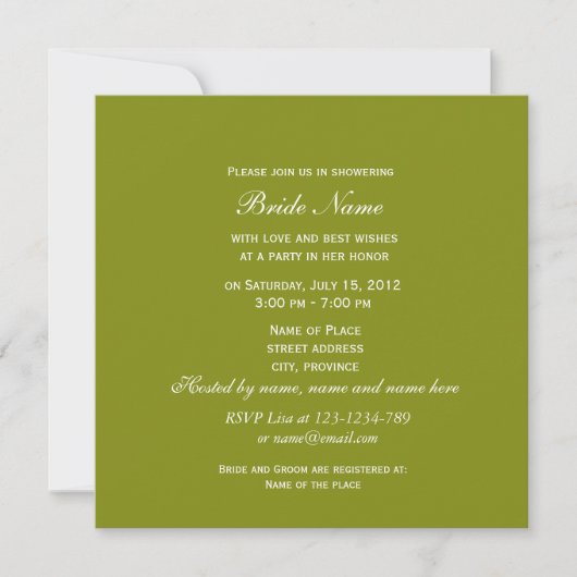 Invitations feuilles de nage vert printemps (Devant)