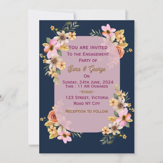 Invitations fiançailles (Devant)