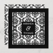 INVITATIONS FIANÇAILLES :: couleurs damas 10 (Devant / Derrière)