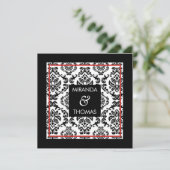 INVITATIONS FIANÇAILLES :: couleurs damas 11 (Debout devant)