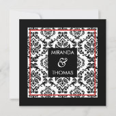 INVITATIONS FIANÇAILLES :: couleurs damas 11 (Devant)