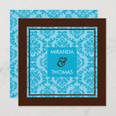 INVITATIONS fiançailles :: couleurs damas 4 (Devant / Derrière)