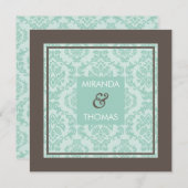 INVITATIONS fiançailles :: couleurs damas 5 (Devant / Derrière)