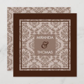 INVITATIONS fiançailles :: couleurs damas 6 (Devant / Derrière)