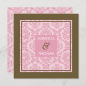INVITATIONS fiançailles :: couleurs damas 9 (Devant / Derrière)