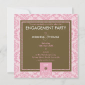 INVITATIONS fiançailles :: couleurs damas 9 (Dos)