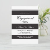 Invitations Fiançailles en noir et blanc (Debout devant)