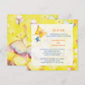 Invitations Fiançailles: Papillons colorés (Devant / Derrière)