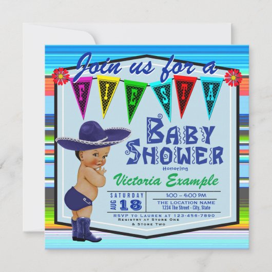Invitations Fiesta Baby Shower (Devant)