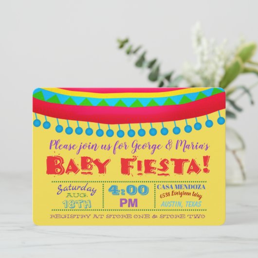 Invitations Fiesta Baby Shower (Debout devant)