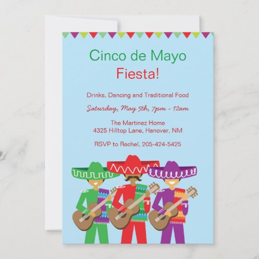 Invitations Fiesta Cinco de Mayo (Devant)