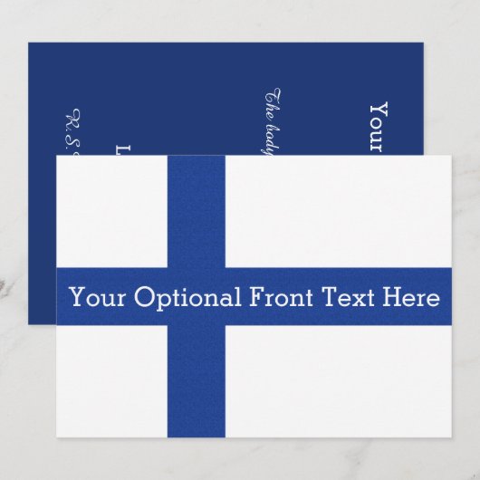 Invitations finlandaises de coutume de drapeau (Devant / Derrière)
