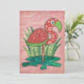 Invitations Flamants roses (Debout devant)