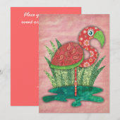 Invitations Flamants roses (Devant / Derrière)