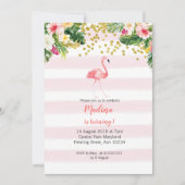 Invitations flamingo de premier anniversaire (Devant)