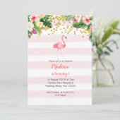 Invitations flamingo de premier anniversaire (Debout devant)
