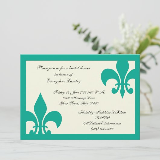 Invitations Fleur de Lis (Debout devant)