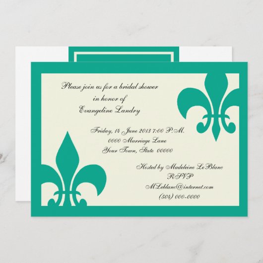 Invitations Fleur de Lis (Devant / Derrière)
