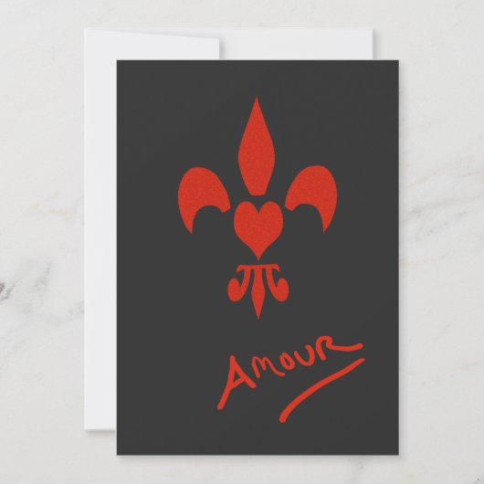 Invitations Fleur de Lis Heart Amour Party (Devant)