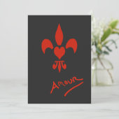 Invitations Fleur de Lis Heart Amour Party (Debout devant)