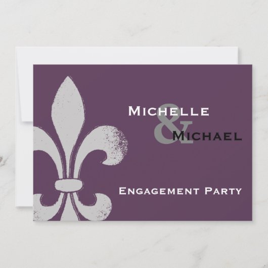 Invitations Fleur de Lis Party Chic Simple (Devant)